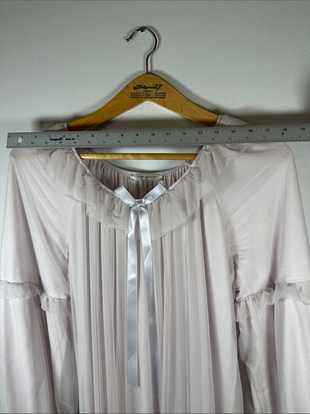S Princess Vintage-Inspired Romantic Ruffle Sheer Overlay Dress Women's M - Picture 8 of 12
